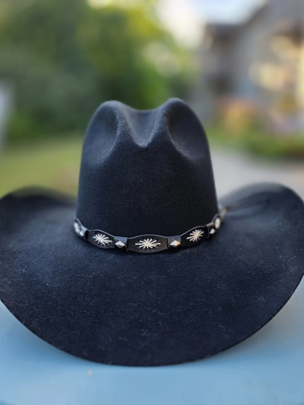 Eddy Bros Bandit Black Wool Felt Cowboy Hat Size 7 Made in USA Vintage